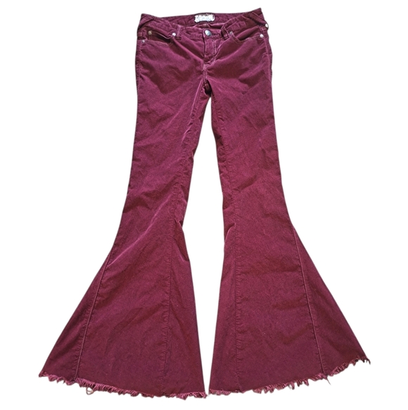 RARE! Free People 16.5" EXTREME FLARE! NWOT! Y2K Corduroy Low Rise Flared Jeans! - Picture 2 of 16